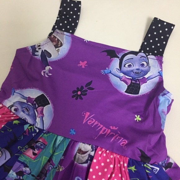 Vampirina Cute Purple Dress Princess Sweet Dress Cute little girls - Picture 6 of 6